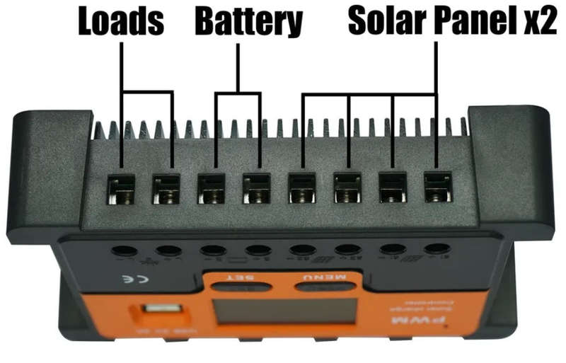 20A PWM 12/24V (Auto) Solar Charge Controller - AOITS (Double Solar Panel Input)
