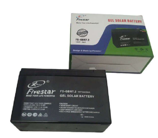 12V 7.2AH Solar Gel Battery  - FIVESTAR