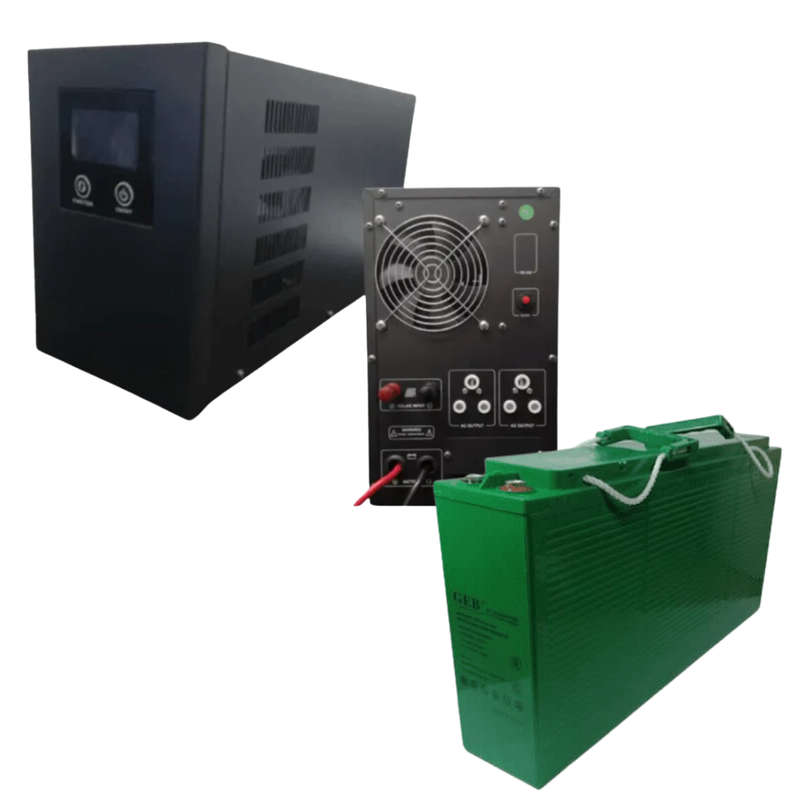 ECCO PRO NS2000 2000W 12V/30A Pure Sine Wave Solar UPS/Inverter Plus 200AH GEB SLIM GEL Battery