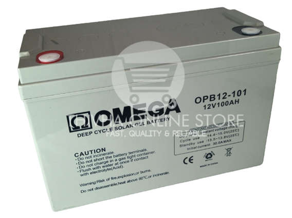 12V 100AH Gel Solar Deep Cycle Battery - OMEGA