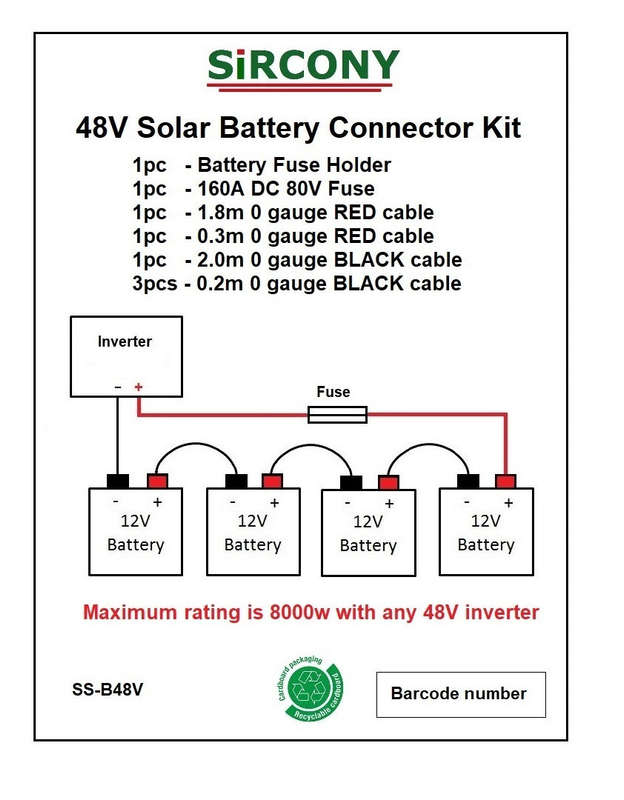Battery Installation Kit (48V)  Inverter battery CABLE and FUSE kit