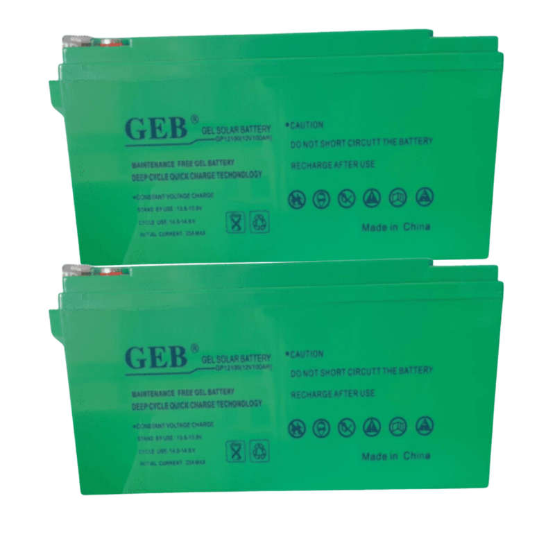 GEB 100ah deep cycle solar gel battery - 2 pcs