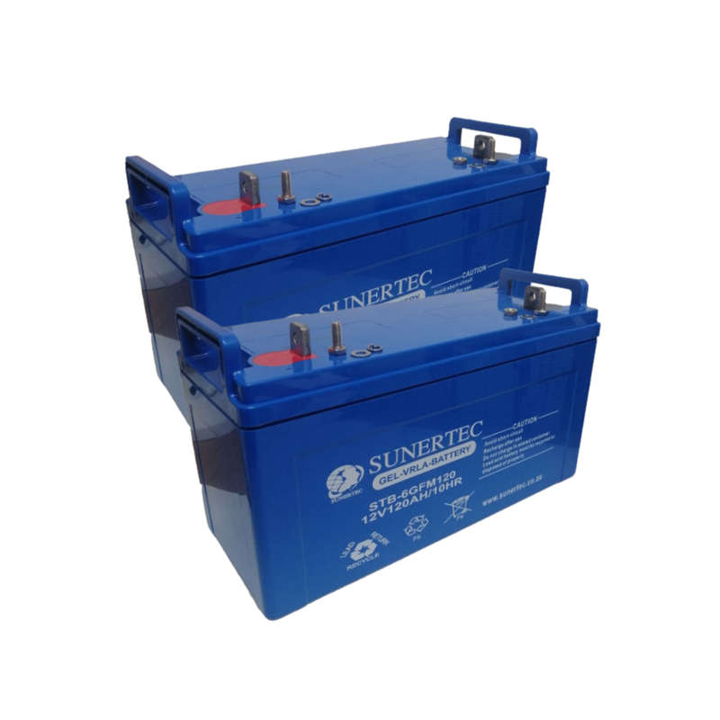 2 x 12V 120AH Deep Cycle Gel Battery - Sunertec (2PCS - 24V)