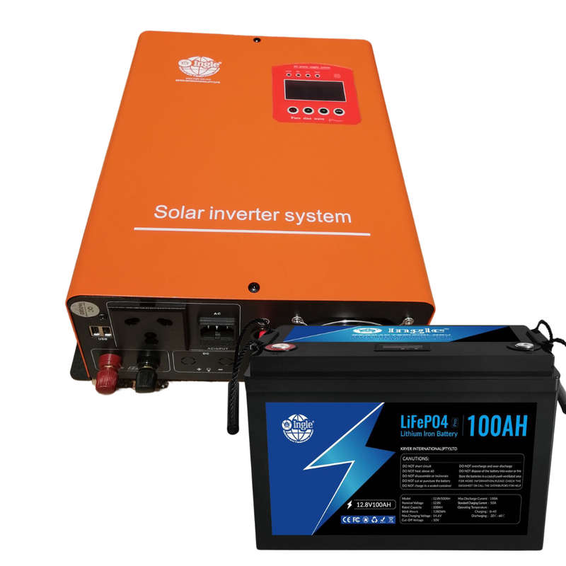 12V 1.5KVA 1500Watts Hybrid Solar Inverter and 12.8V 100AH 1.28Kwh Lithium Battery- Ingle