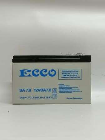 Ecco 12V 7.8Ah Deep cycle Gel battery- For Gate motors and UPS systems