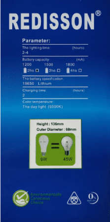 Redisson 9w Emergency LED Bulb E27 (10 Pack)