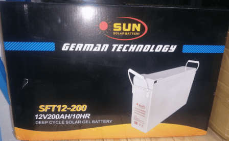 12V 200AH Deep Cycle Solar Gel Battery Slimline - SUN