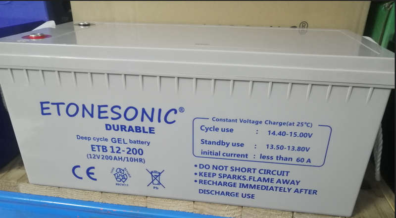 12V 200AH Deep Cycle VRLA Battery - Etonesonic Durable (FULL)