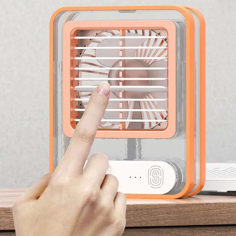 Portable Battery Fan with Mist Spray and LED Night Light