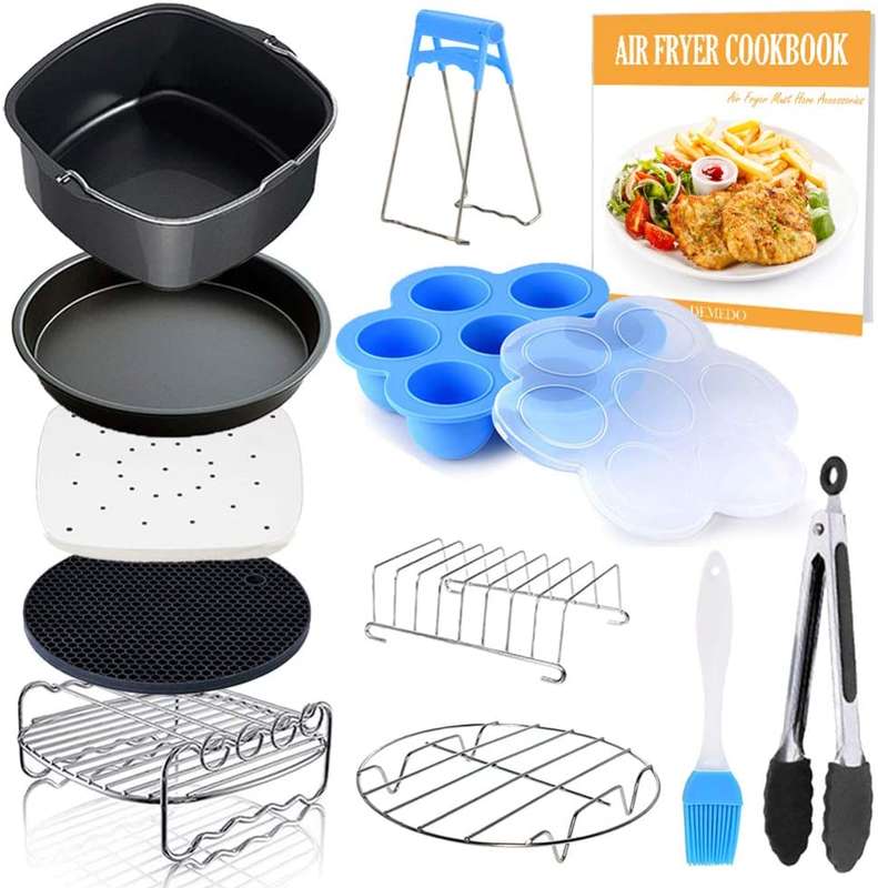 115Pcs-Set Of Square Air Fryer Accessories Suitable For Air Fryer Cosori And Other Square Air Fry...