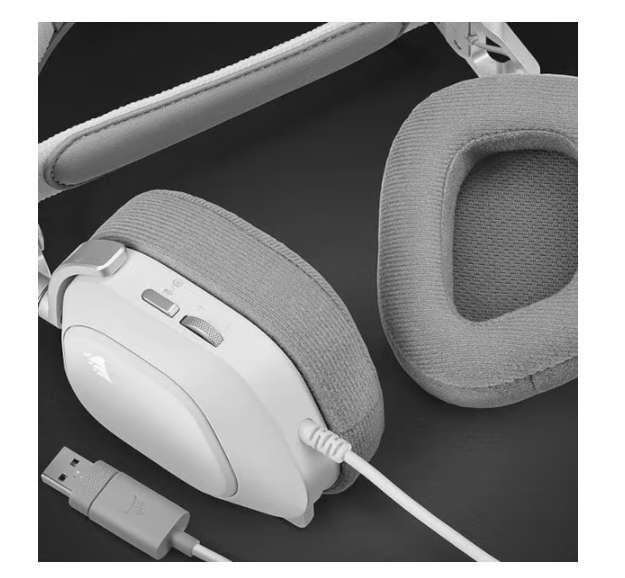 Corsair HS80 RGB USB Wired Gaming Headset - White