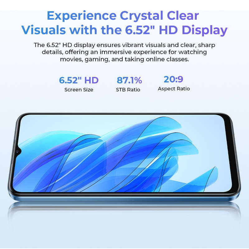 Unboxed Oukitel C57s- 6.52", 4300mAh Battery, 9.4mm Slim Design, 8GB RAM  + 128GB ROM