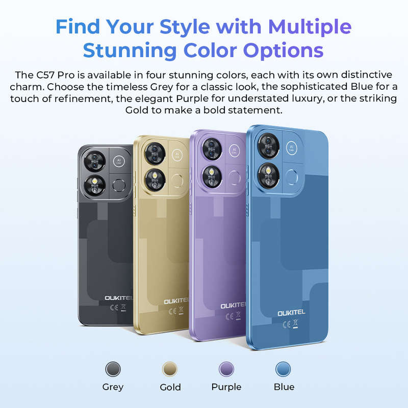 Oukitel C57 Pro 4300mAh Battery 9.4mm Ultra-thin body SmartPhone16GB+128GB