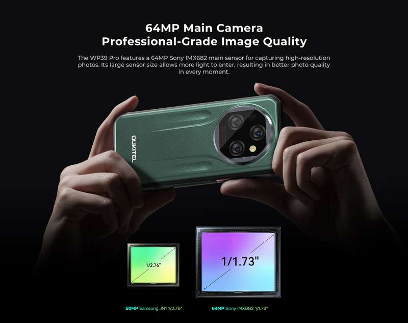 Oukitel WP39 Pro  Ultra-Thin 5G Rugged Smartphone with 11000mAh, 64MP Camera