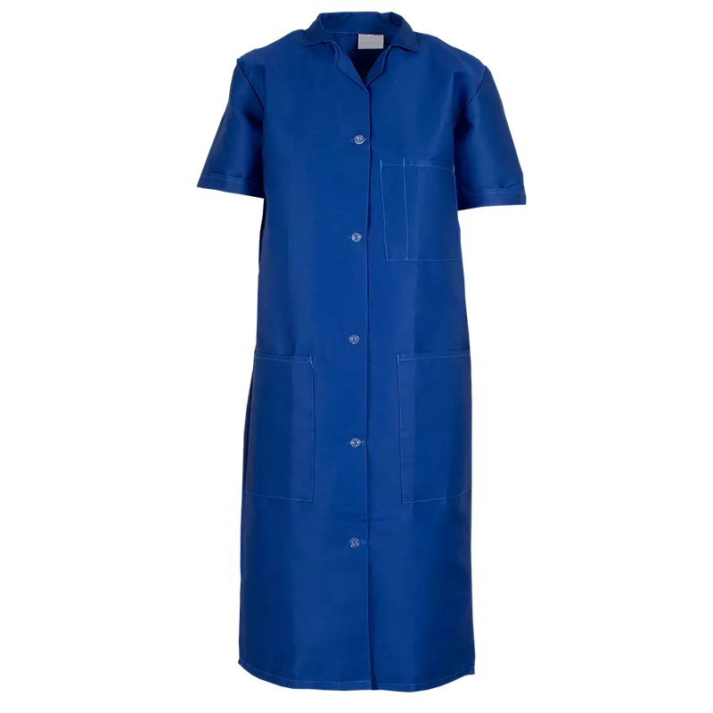 Ladys Canteen Coat Royal Blue short sleeve