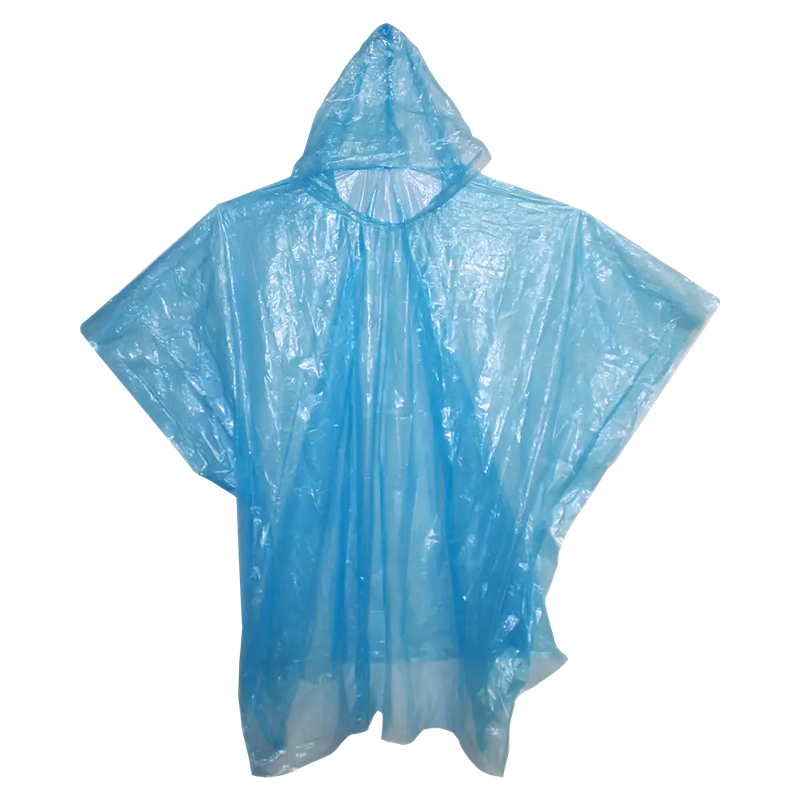Emergency Rain Poncho With Hood, Reusable