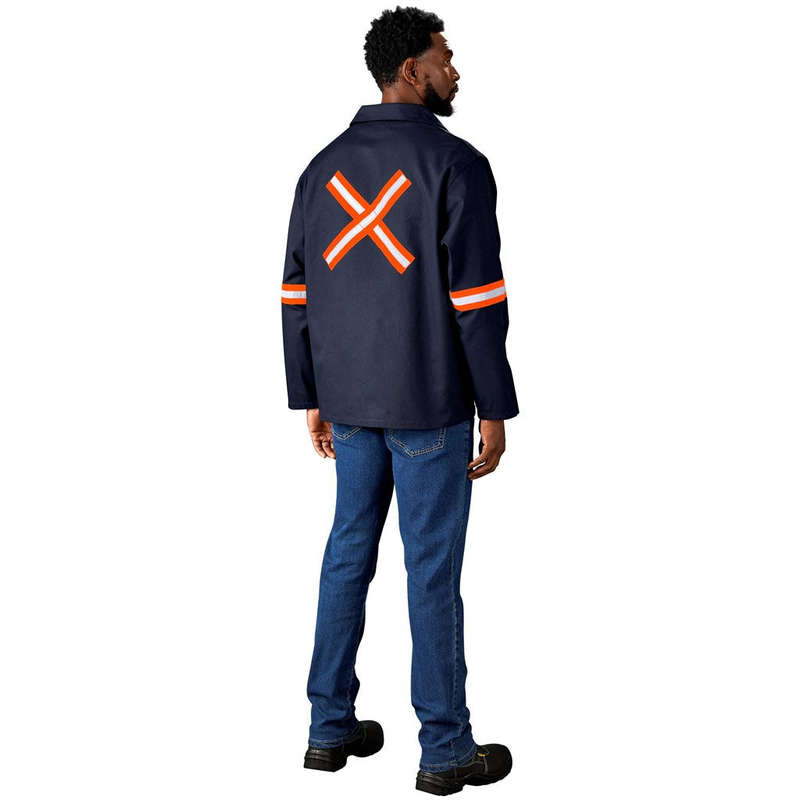 Artisan Premium 100% Cotton Jacket - Reflective Arms & Back - Orange Tape