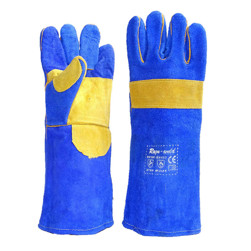 Blue Lined Gloved With Yellow Palm