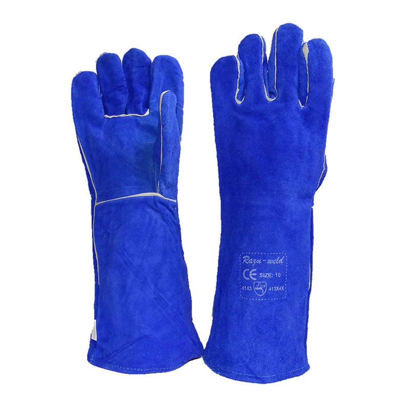 Blue Lined Welding Gloved - Elbow Length