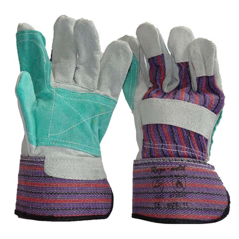 Candy Stripe Green Reinforced Palm and Thumb Gloves