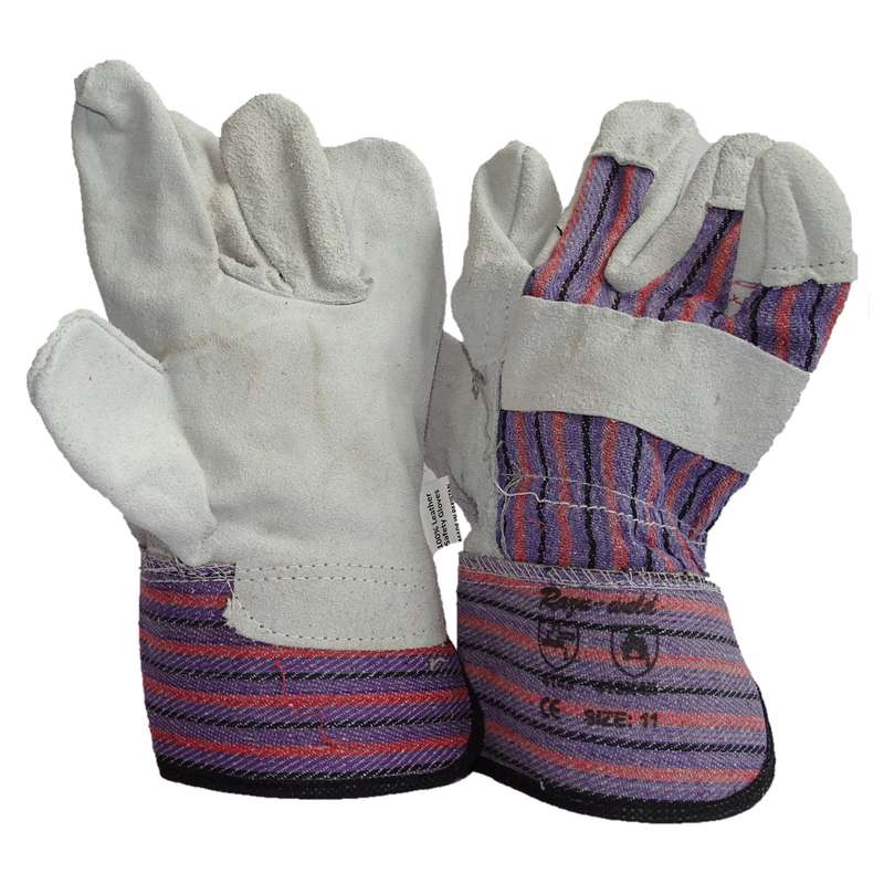 Chrome Leather Candy Stripe Gloves