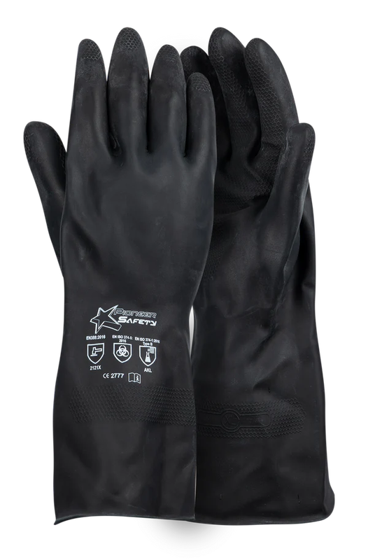 Chemical Rubber Flock Lined Gloves