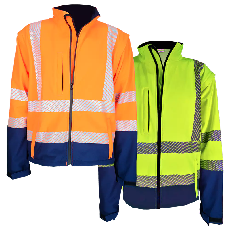 2 Tone Softshell Jacket With Zip-off Sleeve