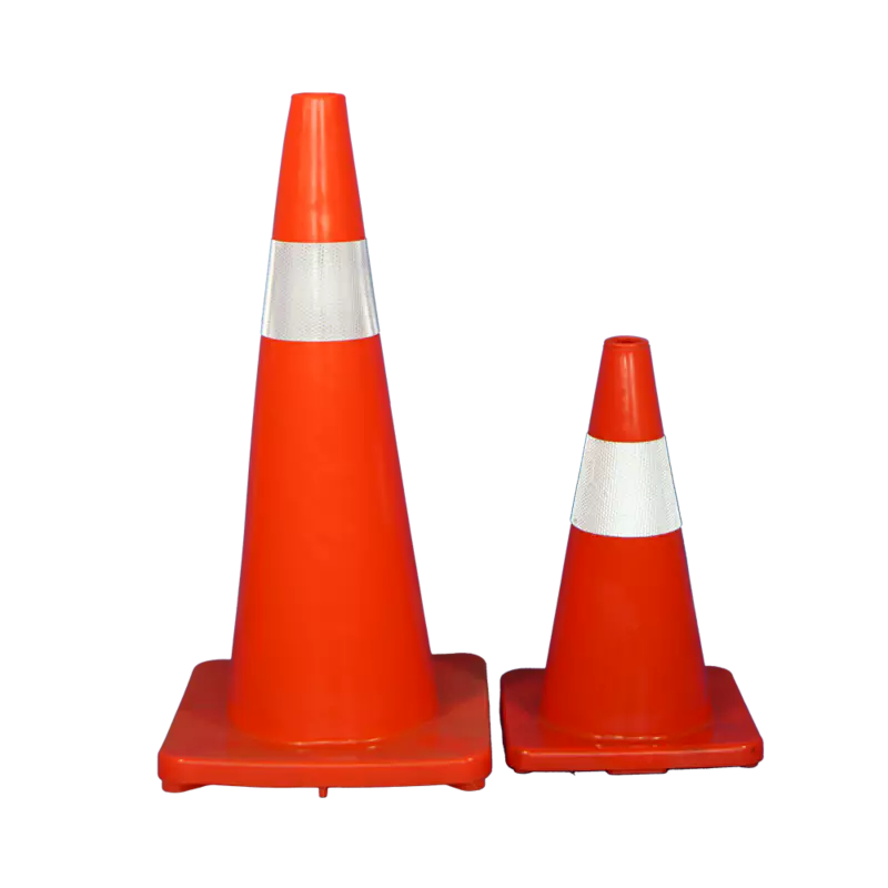 Soft Orange PVC Traffic Cone With Reflective Tape 700mm