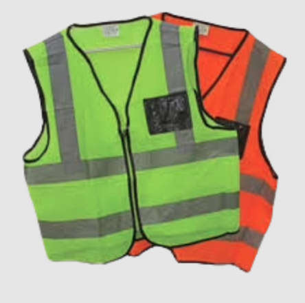 Econo Orange Reflective Vest With Zip&Id Pouch