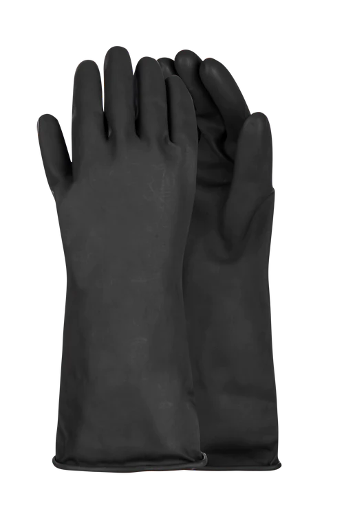 Black Industrial Rubber Glove Smooth Palm 40Cm