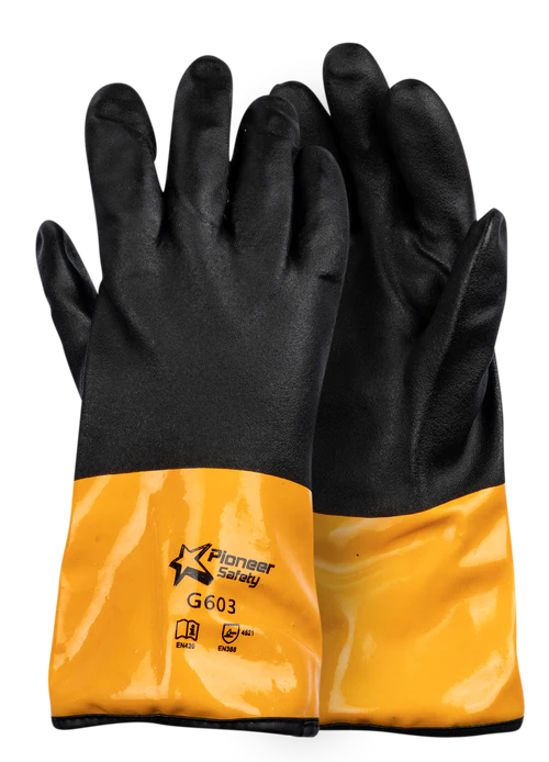 Pioneer Black And Orange Pvc Glove (Dyneema Interlayer) Cut Level 5