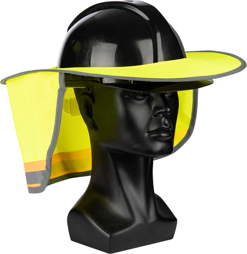 Lime Sun Protector With Ref Tape For Hard Hat