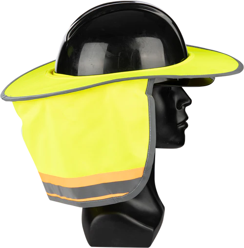 Lime Sun Protector With Ref Tape For Hard Hat