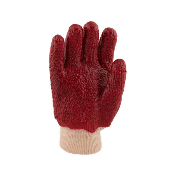 Tru Touch Red PVC Heavy Duty Gloves Rough Palm