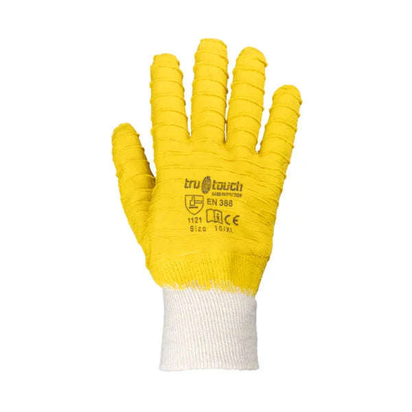 Tru Touch Yellow Comarex Knit Wrist Standard Gloves