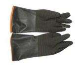 Black Industrial Rubber glove Rough palm 35cm