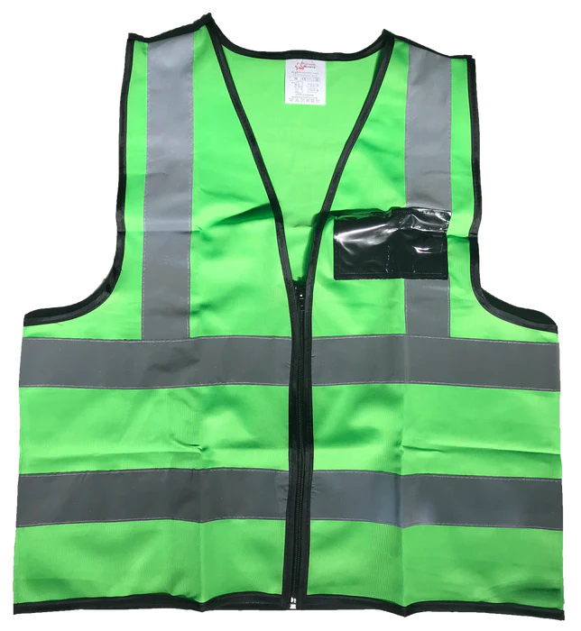 Pioneer®Emerald Green Reflective Vest With Zip & Id Pouch