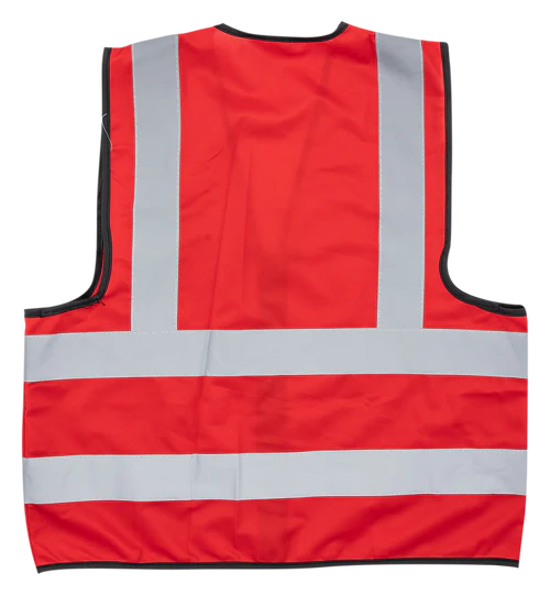 Pioneer®Red Reflective Vest With Zip & Id Pouch