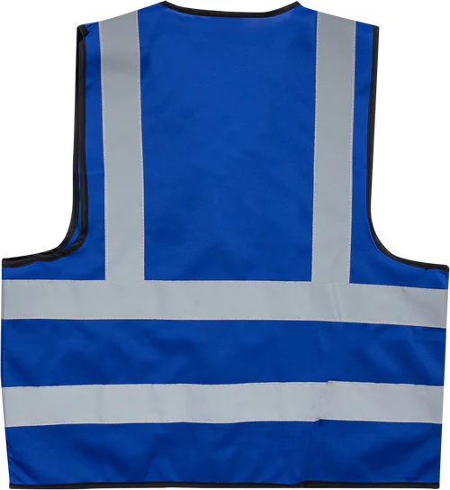 Pioneer®Blue Reflective Vest With Zip & Id Pouch