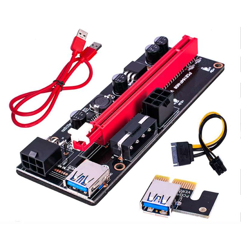 PCI-E Riser Board VER009 1X to 16X GPU Adapter PCI-e Video Card GPU Extender USB 3.0