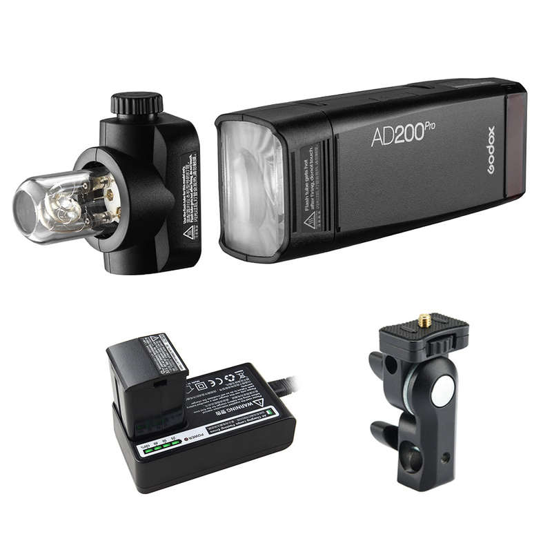 Godox AD200Pro Pocket Flash Portable Wireless TTL Flash with Changeable Flash Head (Speedlite/Bare B