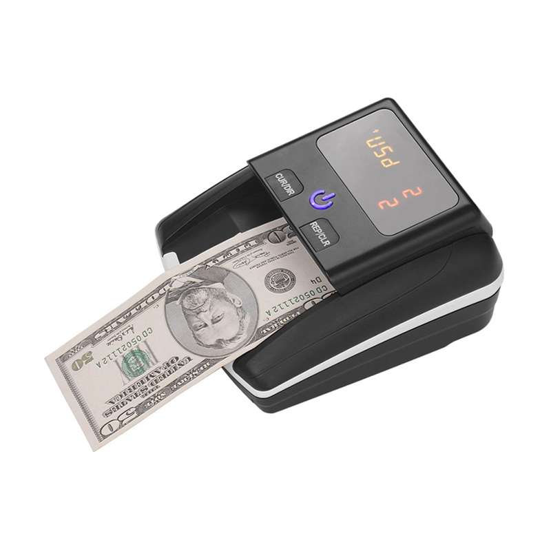 Portable Small Banknote Bill Detector Denomination Value Counter UV/MG/IR Detection with Batt