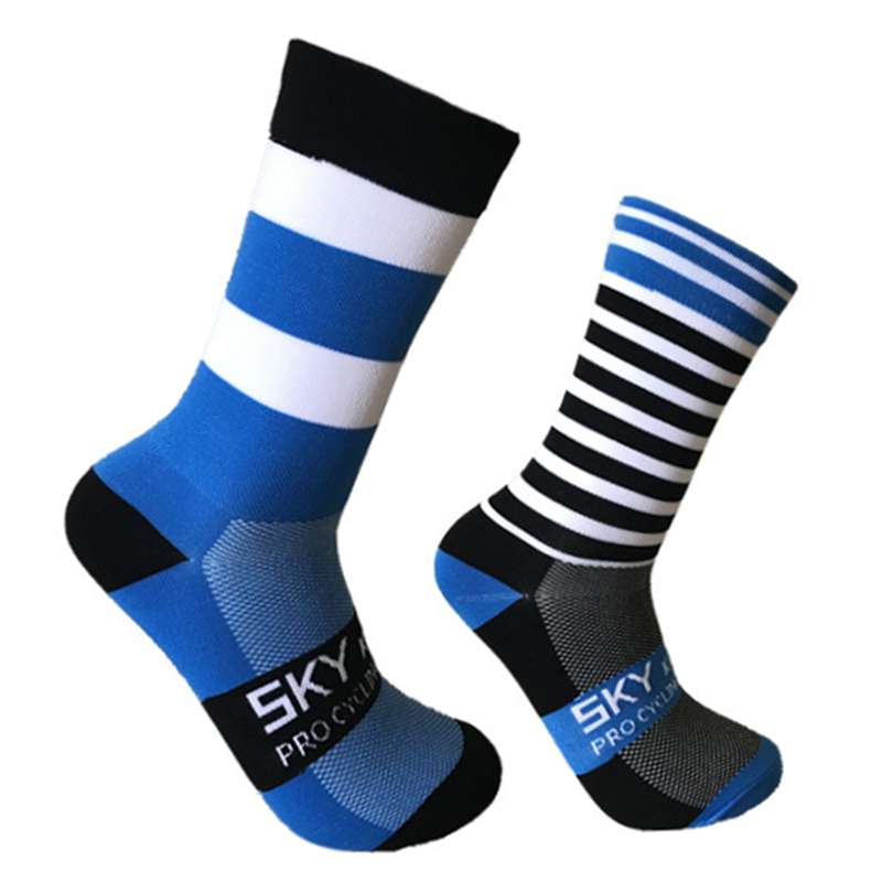 Cycling Socks Moisture-wicking Bike Socks Men Women Sports Running Gym Training Striated Sock