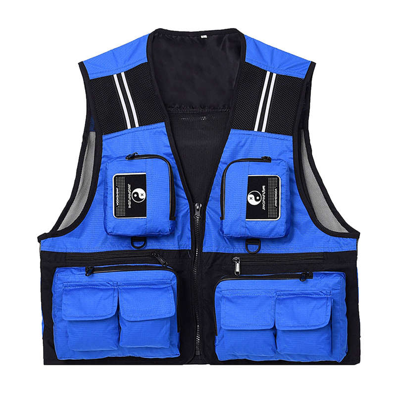 Lixada Outdoor Fishing Waistcoat Sleeveless Mesh Fishing Jacket Multi-pockets Breathable Phot