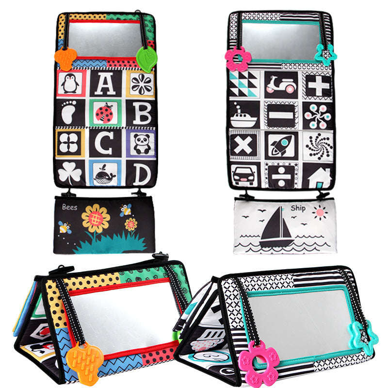 Aipinqi's new black and white distorting mirror toy visually stimulates foldable Red fold