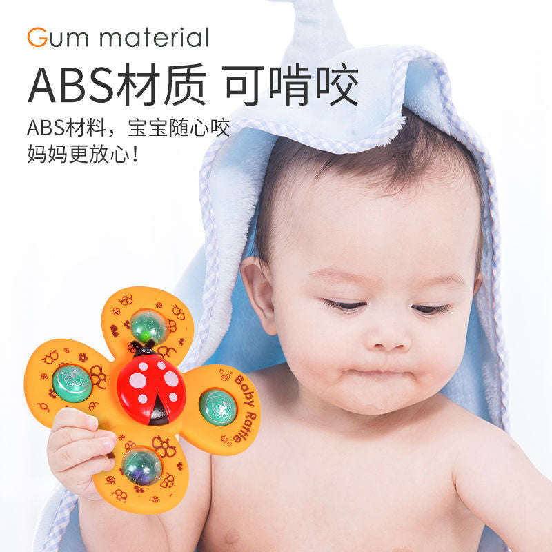 Children's sucker spinner toy baby cartoon rattle can bite 1-2 years old early teaching baby