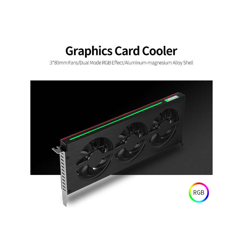 JONSBO Graphics Card Cooler Cooling Fan Graphics Card Radiator with 3 Fans RGB Effect for NVIDIA GTX