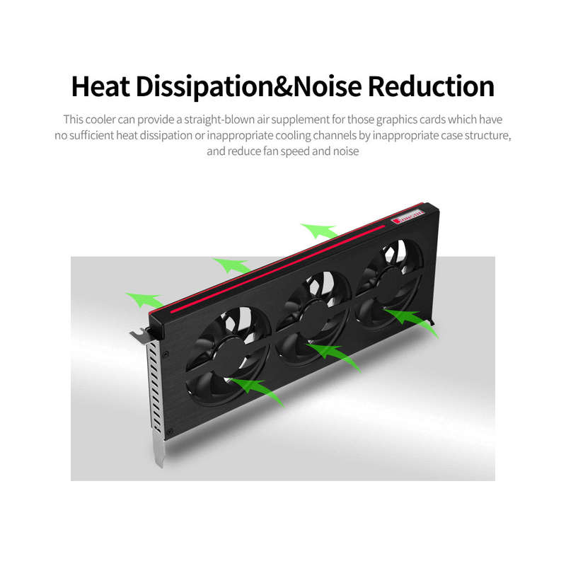 JONSBO Graphics Card Cooler Cooling Fan Graphics Card Radiator with 3 Fans RGB Effect for NVIDIA GTX