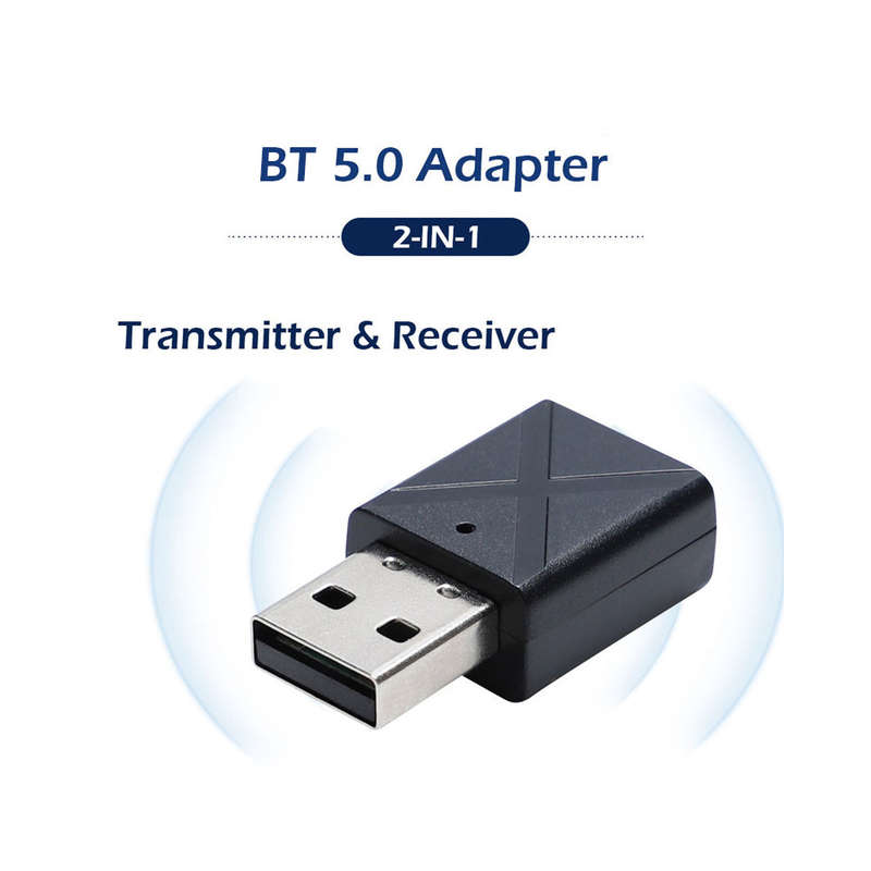 KN320 3.5mm Wireless Audio Transmitter Receiver USB BT 5.0 Adapter TV Speaker Earphone Mini Car Musi