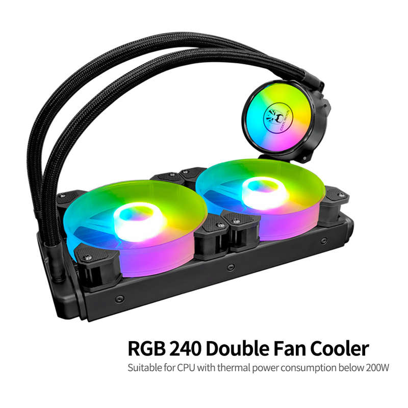COOL MOON cold moon 240 One-piece PC Case Water Cooler with RGB 120mm Quiet Fans CPU Liquid Radiator